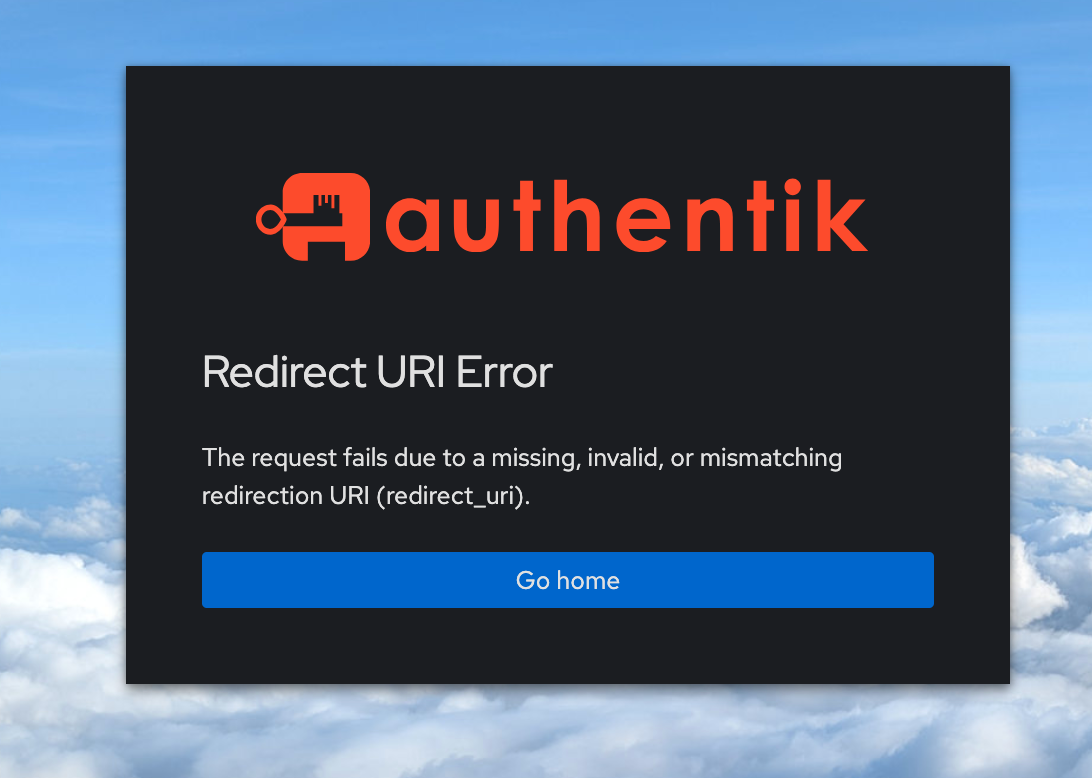 Redirect URI Error en authentik